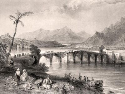 GRV 075 / William Henry BARTLETT / Ceyhan Irmağı ve Köprüsü, Adana