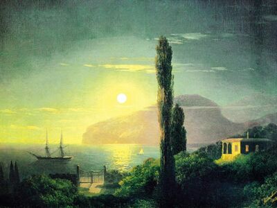 AIK 004 / Ivan Konstantinovich AIVAZOVSKY / Kırım'da Dolunaylı Gece, 1859