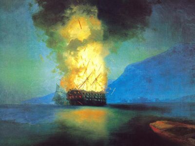 AIK 008 / Ivan Konstantinovich AIVAZOVSKY / Patlayan Gemi, 1900