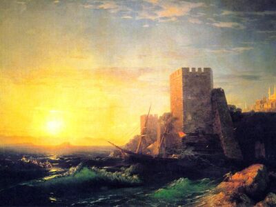 AIK 014 / Ivan Konstantinovich AIVAZOVSKY / Boğaziçi Kıyılarında Kuleler, 1859