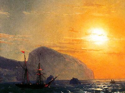 AIK 032 / Ivan Konstantinovich AIVAZOVSKY / Kırım Ay Dağı'nda Gün Batımı, 1865