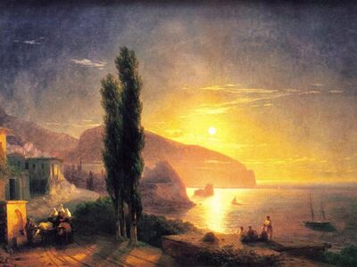 AIK 035 / Ivan Konstantinovich AIVAZOVSKY / Dolunay'da Ayı Dağı, 1856