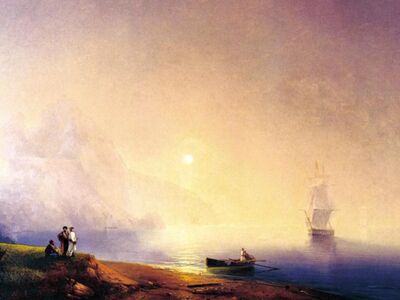 AIK 046 / Ivan Konstantinovich AIVAZOVSKY / Deniz Kenarında Kırımlı Tatarlar, 1850