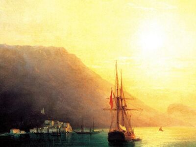 AIK 049 / Ivan Konstantinovich AIVAZOVSKY / Kırım Sahilinde Gün Batımı, 1861