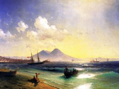 AIK 057 / Ivan Konstantinovich AIVAZOVSKY / Napoli Yakınında Balıkçıların Dönüşü, 1874