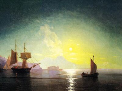 AIK 076 / Ivan Konstantinovich AIVAZOVSKY / Dolunayda Vezüv Dağı