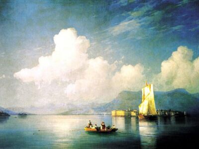 AIK 077 / Ivan Konstantinovich AIVAZOVSKY / Akşam Maggiore Gölü, 1858