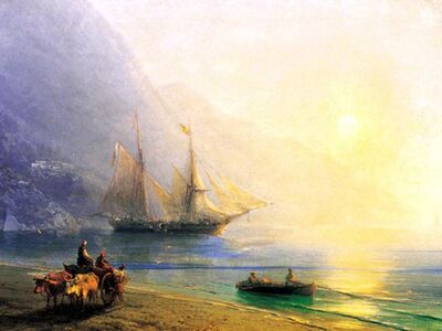 AIK 078 / Ivan Konstantinovich AIVAZOVSKY / Kırım Sahilinde Erzak Yüklemesi, 1876