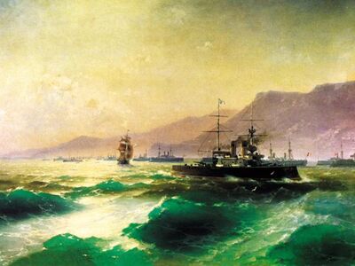 AIK 090 / Ivan Konstantinovich AIVAZOVSKY / Girit Açıklarında Hücümbot, 1897