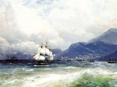 AIK 096 / Ivan Konstantinovich AIVAZOVSKY / Trabzon Açıklarında Türk ve Rus Gemileri, 1888