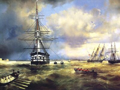 AIK 105 / Ivan Konstantinovich AIVAZOVSKY / Kronstadt Liman Girişi, 1840