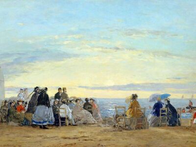 BEU 003 / Eugene BOUDIN / Sur la plage coucher de soleil