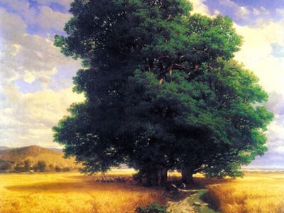 CAL 001 / Alexander CALAME / Meşe Ağacı ve Manzara, 1859