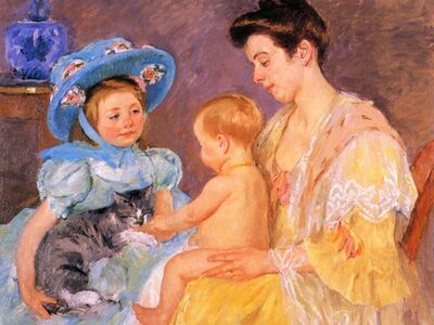 CMA 005 / Mary CASSATT / Children Playing With a Cat