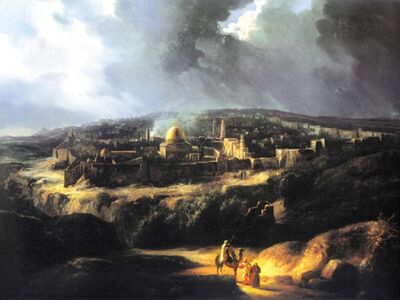 DFA 001 / Auguste De FORBIN / Jehoshaphat Vadisinin Yanından Kudüs'ün Görünüşü 1825