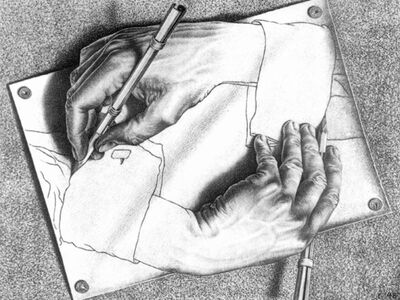 EMC 001 / Maurits Cornelis ESCHER / Drawing Hands