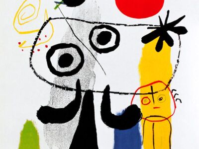 MJO 002 / Joan MIRO / Figur Gegen Rote Sonne II