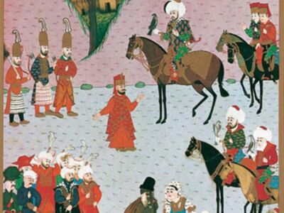 NKO 007 / Nakkaş OSMAN / Çelebi Sultan Mehmed'in Eflak Seferine Giderken Tuna Nehri Kenarında Uruscuk' ta Kovandan Bal Çalanları Cezalandırması