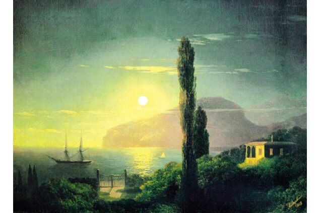 AIK 004 / Ivan Konstantinovich AIVAZOVSKY / Kırım'da Dolunaylı Gece, 1859 AIK 004 / Ivan Konstantinovich AIVAZOVSKY / Kırım'da Dolunaylı Gece, 1859