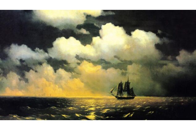 AIK 007 / Ivan Konstantinovich AIVAZOVSKY / Rus Donanmasına Dönen Mercure Gemisi, 1848 AIK 007 / Ivan Konstantinovich AIVAZOVSKY / Rus Donanmasına Dönen Mercure Gemisi, 1848