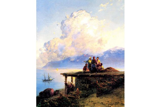 AIK 023 / Ivan Konstantinovich AIVAZOVSKY / Karadeniz'de Sohbet Eden Türkler, 1898 AIK 023 / Ivan Konstantinovich AIVAZOVSKY / Karadeniz'de Sohbet Eden Türkler, 1898