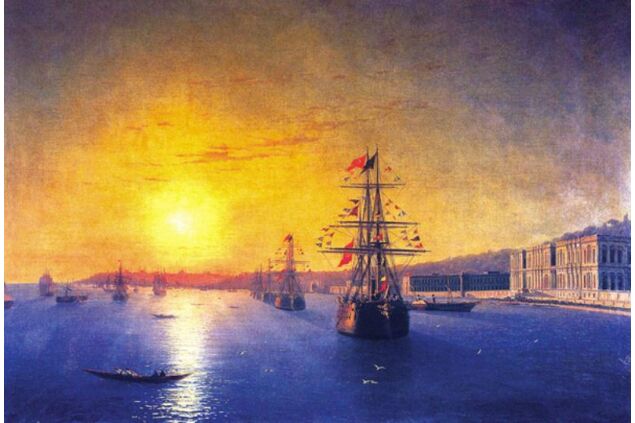 AIK 028 / Ivan Konstantinovich AIVAZOVSKY / Boğaziçi'ndeki Çırağan Sarayı Önünde Osmanlı Donanması, 1875 AIK 028 / Ivan Konstantinovich AIVAZOVSKY / Boğaziçi'ndeki Çırağan Sarayı Önünde Osmanlı Donanması, 1875