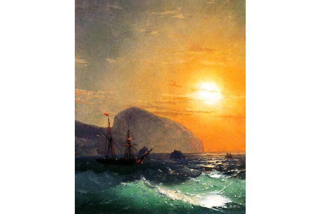 AIK 032 / Ivan Konstantinovich AIVAZOVSKY / Kırım Ay Dağı'nda Gün Batımı, 1865 AIK 032 / Ivan Konstantinovich AIVAZOVSKY / Kırım Ay Dağı'nda Gün Batımı, 1865