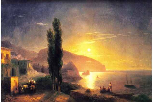 AIK 035 / Ivan Konstantinovich AIVAZOVSKY / Dolunay'da Ayı Dağı, 1856 AIK 035 / Ivan Konstantinovich AIVAZOVSKY / Dolunay'da Ayı Dağı, 1856