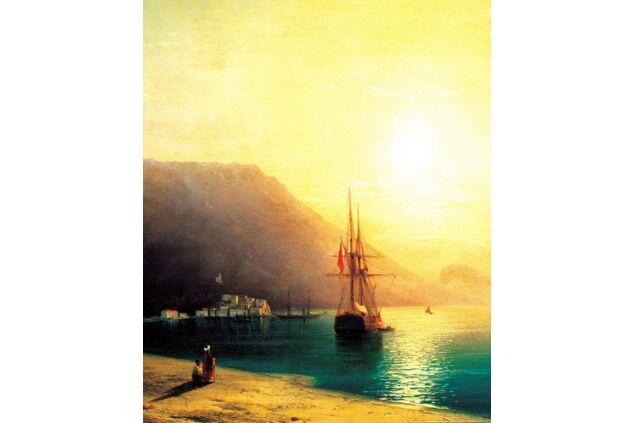 AIK 049 / Ivan Konstantinovich AIVAZOVSKY / Kırım Sahilinde Gün Batımı, 1861 AIK 049 / Ivan Konstantinovich AIVAZOVSKY / Kırım Sahilinde Gün Batımı, 1861