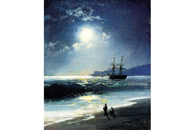 AIK 063 / Ivan Konstantinovich AIVAZOVSKY / Ayışığında Durgun Denizde Seyereden Gemi, 1897 AIK 063 / Ivan Konstantinovich AIVAZOVSKY / Ayışığında Durgun Denizde Seyereden Gemi, 1897