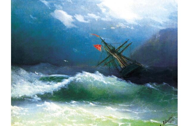 AIK 089 / Ivan Konstantinovich AIVAZOVSKY / Fırtınalı Denizde Gemi, 1858 AIK 089 / Ivan Konstantinovich AIVAZOVSKY / Fırtınalı Denizde Gemi, 1858