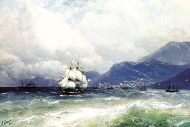 AIK 096 / Ivan Konstantinovich AIVAZOVSKY / Trabzon Açıklarında Türk ve Rus Gemileri, 1888 AIK 096 / Ivan Konstantinovich AIVAZOVSKY / Trabzon Açıklarında Türk ve Rus Gemileri, 1888