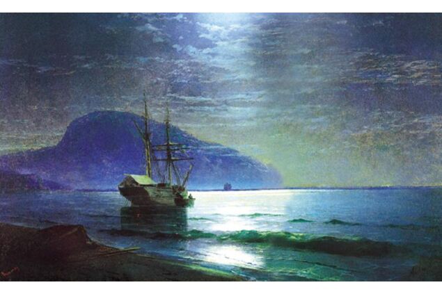 AIK 100 / Ivan Konstantinovich AIVAZOVSKY / Ayışığı Alltında Ayı Dağı Kırım, 1898 AIK 100 / Ivan Konstantinovich AIVAZOVSKY / Ayışığı Alltında Ayı Dağı Kırım, 1898