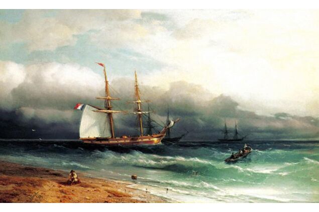 AIK 101 / Ivan Konstantinovich AIVAZOVSKY / Sahilde Gemiler, 1857 AIK 101 / Ivan Konstantinovich AIVAZOVSKY / Sahilde Gemiler, 1857