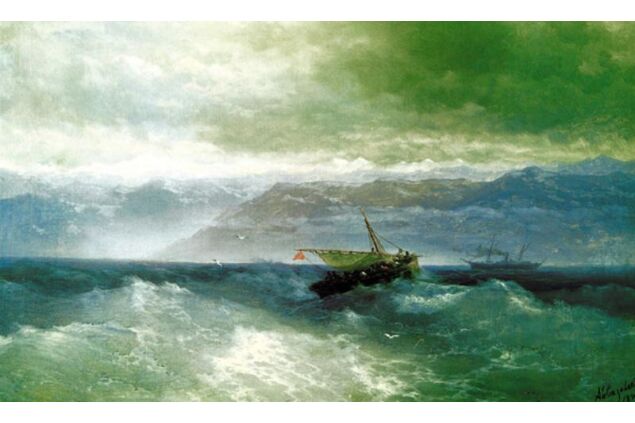 AIK 103 / Ivan Konstantinovich AIVAZOVSKY / Denizden Caucasus Dağları'nın Görünüşü, 1899 AIK 103 / Ivan Konstantinovich AIVAZOVSKY / Denizden Caucasus Dağları'nın Görünüşü, 1899