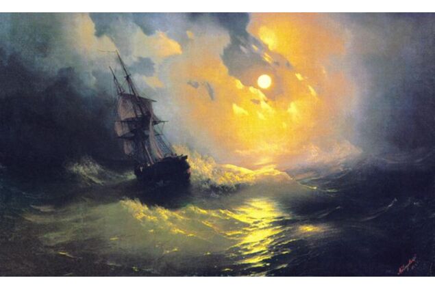 AIK 107 / Ivan Konstantinovich AIVAZOVSKY / Dolunaylı Gece, 1849 AIK 107 / Ivan Konstantinovich AIVAZOVSKY / Dolunaylı Gece, 1849