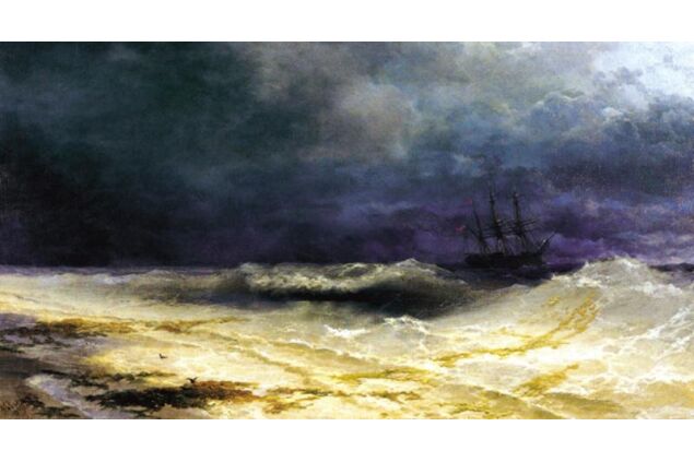 AIK 112 / Ivan Konstantinovich AIVAZOVSKY / Fırtınalı Denizde Sahile Yakın Gemi, 1895 AIK 112 / Ivan Konstantinovich AIVAZOVSKY / Fırtınalı Denizde Sahile Yakın Gemi, 1895