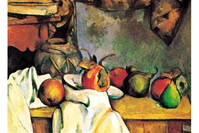 CPA 011 / Paul CEZANNE / Buruşturulmuş Örtü Vazo ve Meyve Tabağı CPA 011 / Paul CEZANNE / Buruşturulmuş Örtü Vazo ve Meyve Tabağı