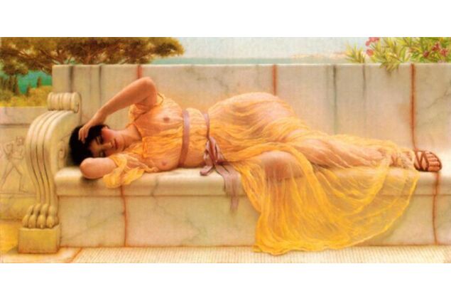 GJW 042 / John William GODWARD / Girl İn Yellow Drapery GJW 042 / John William GODWARD / Girl İn Yellow Drapery