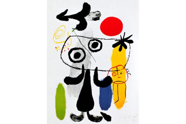 MJO 002 / Joan MIRO / Figur Gegen Rote Sonne II MJO 002 / Joan MIRO / Figur Gegen Rote Sonne II